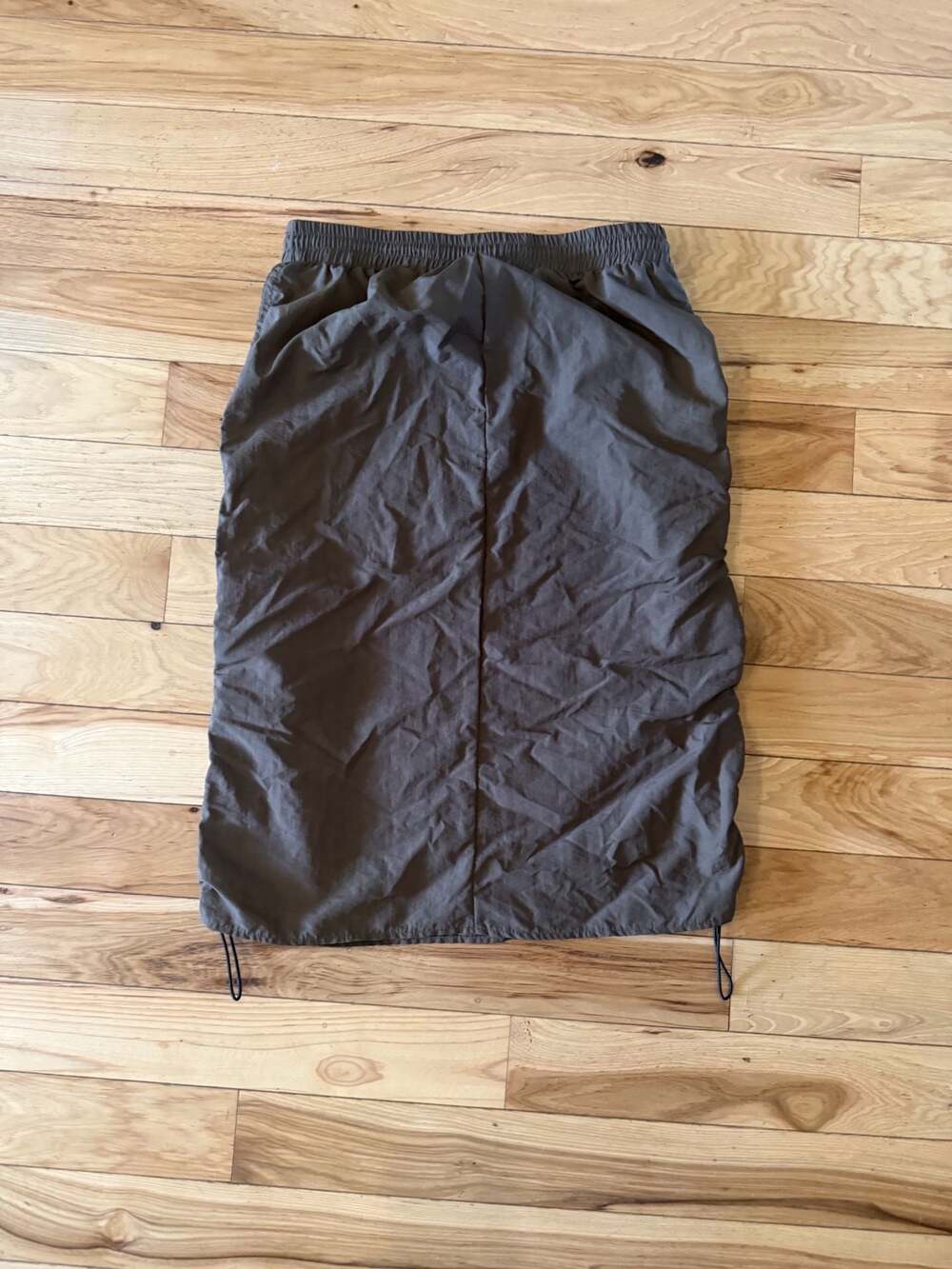 SHEIN Elastic Waist Parachute Cargo Midi Skirt with Drawstring
